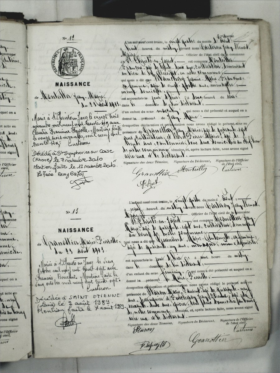 Page du registre